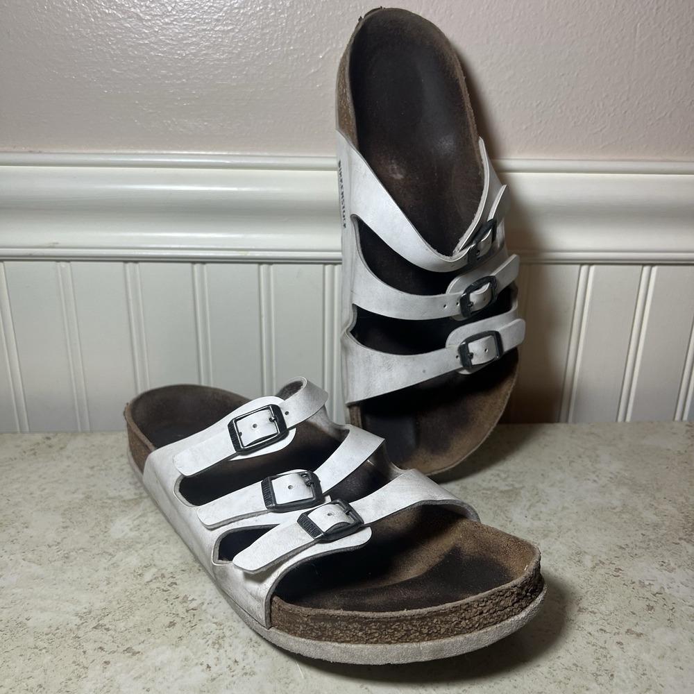 Birkenstock Florida White Sandals Womens Size 40 / US 9-9.5 3-Strap
